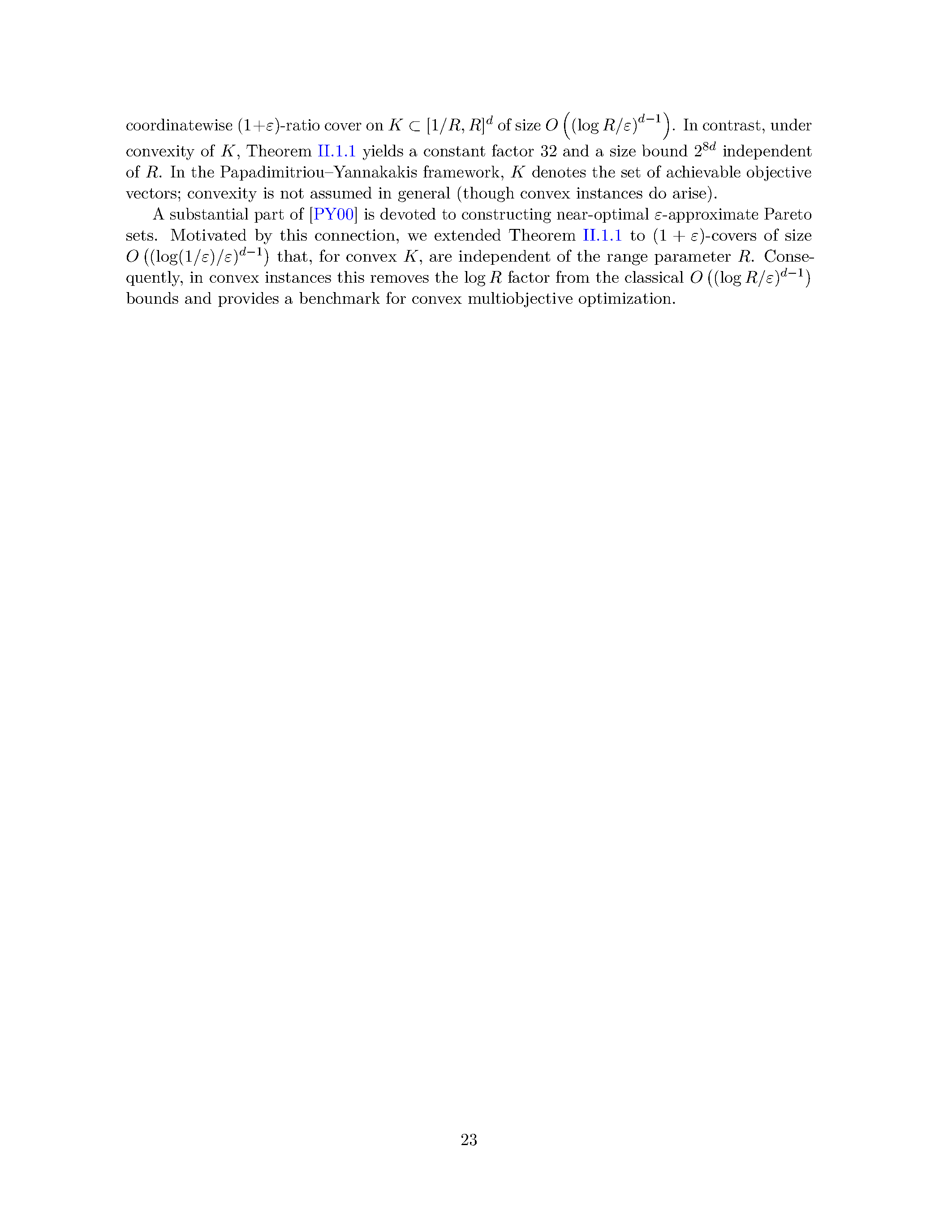 Papadimitriou-Yannakakis (2000) 中的近似 Pareto 集定理