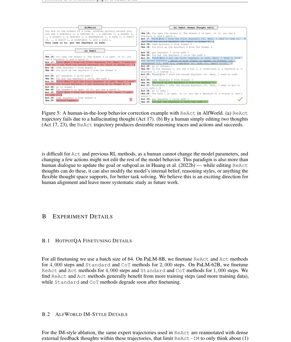 Human-in-the-loop ReAct 行为纠正案例