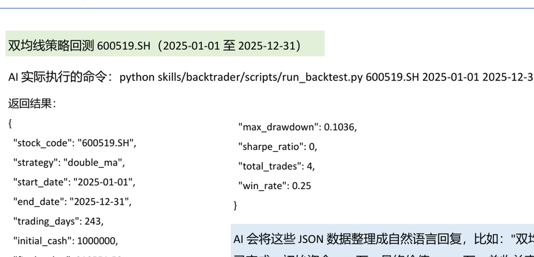 backtrader 回测结果